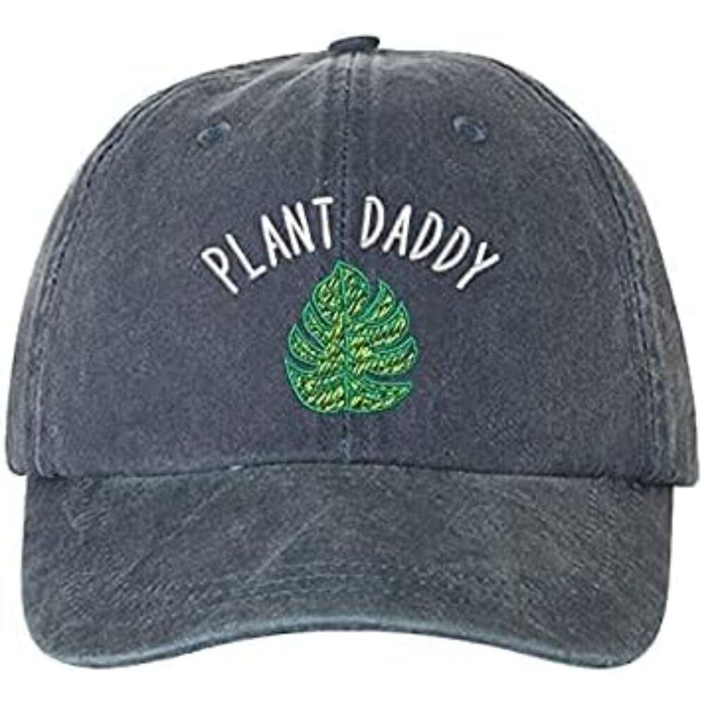 Unisex Navy 100% Cotton Plant Daddy Embroidered Adjustable Classic Baseball Cap